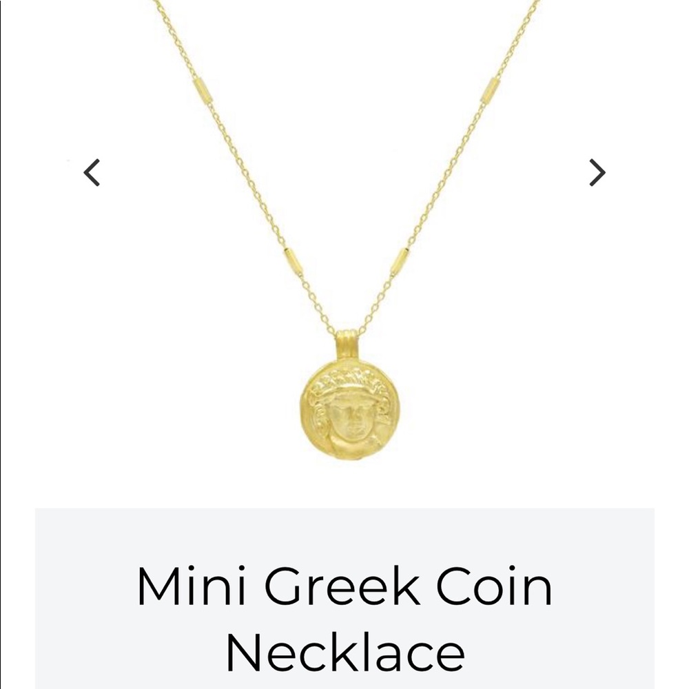 NWT Adina Jewels Gold Greek Coin Necklace